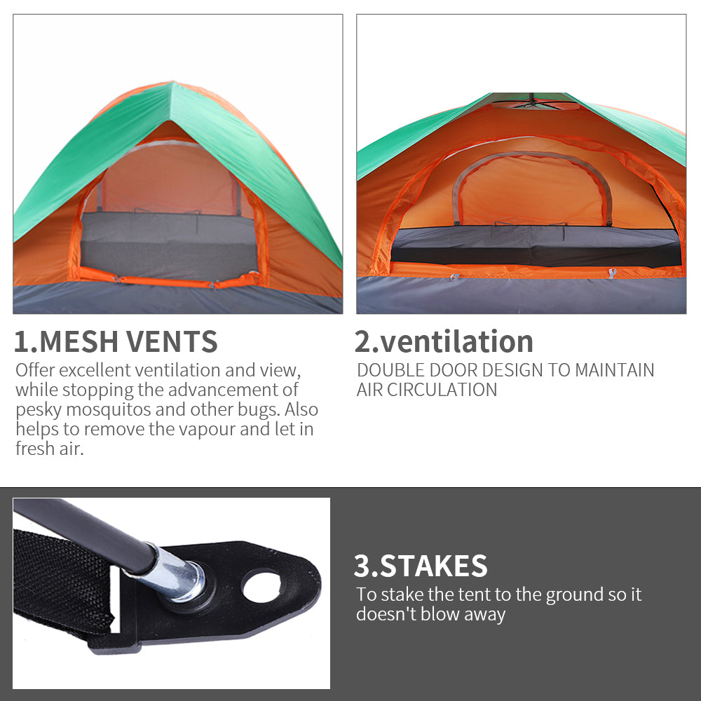 Outdoor 2-Person Double Door Camping Dome Tent - Matthew Petersen