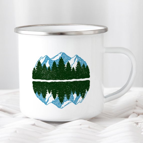 Mountain Mug Enamel Mug Wanderlust Camping Mug The - Matthew Petersen