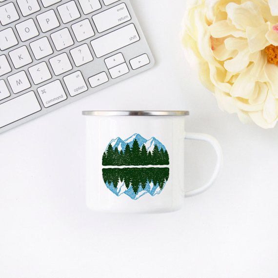 Mountain Mug Enamel Mug Wanderlust Camping Mug The - Matthew Petersen
