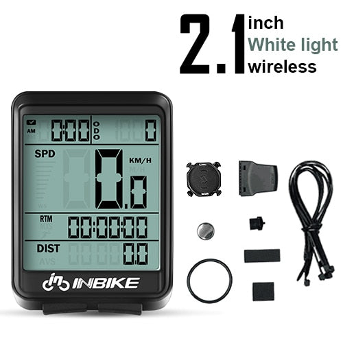 INBIKE Waterproof Bicycle Computer Wireless And Wired MTB Bike Cycling Odometer Stopwatch Speedometer Watch LED Digital Rate - Matthew Petersen