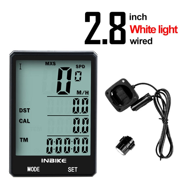 INBIKE Waterproof Bicycle Computer Wireless And Wired MTB Bike Cycling Odometer Stopwatch Speedometer Watch LED Digital Rate - Matthew Petersen