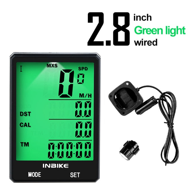 INBIKE Waterproof Bicycle Computer Wireless And Wired MTB Bike Cycling Odometer Stopwatch Speedometer Watch LED Digital Rate - Matthew Petersen