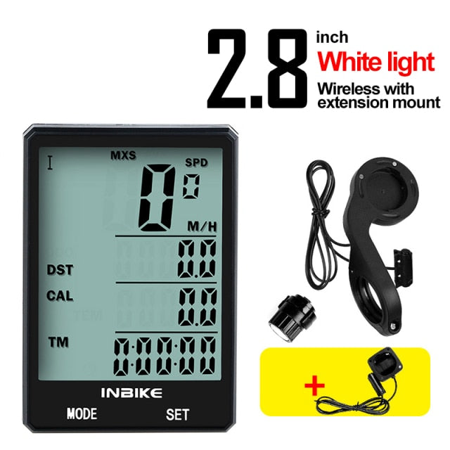 INBIKE Waterproof Bicycle Computer Wireless And Wired MTB Bike Cycling Odometer Stopwatch Speedometer Watch LED Digital Rate - Matthew Petersen