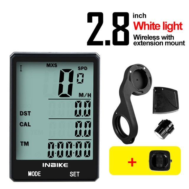 INBIKE Waterproof Bicycle Computer Wireless And Wired MTB Bike Cycling Odometer Stopwatch Speedometer Watch LED Digital Rate - Matthew Petersen